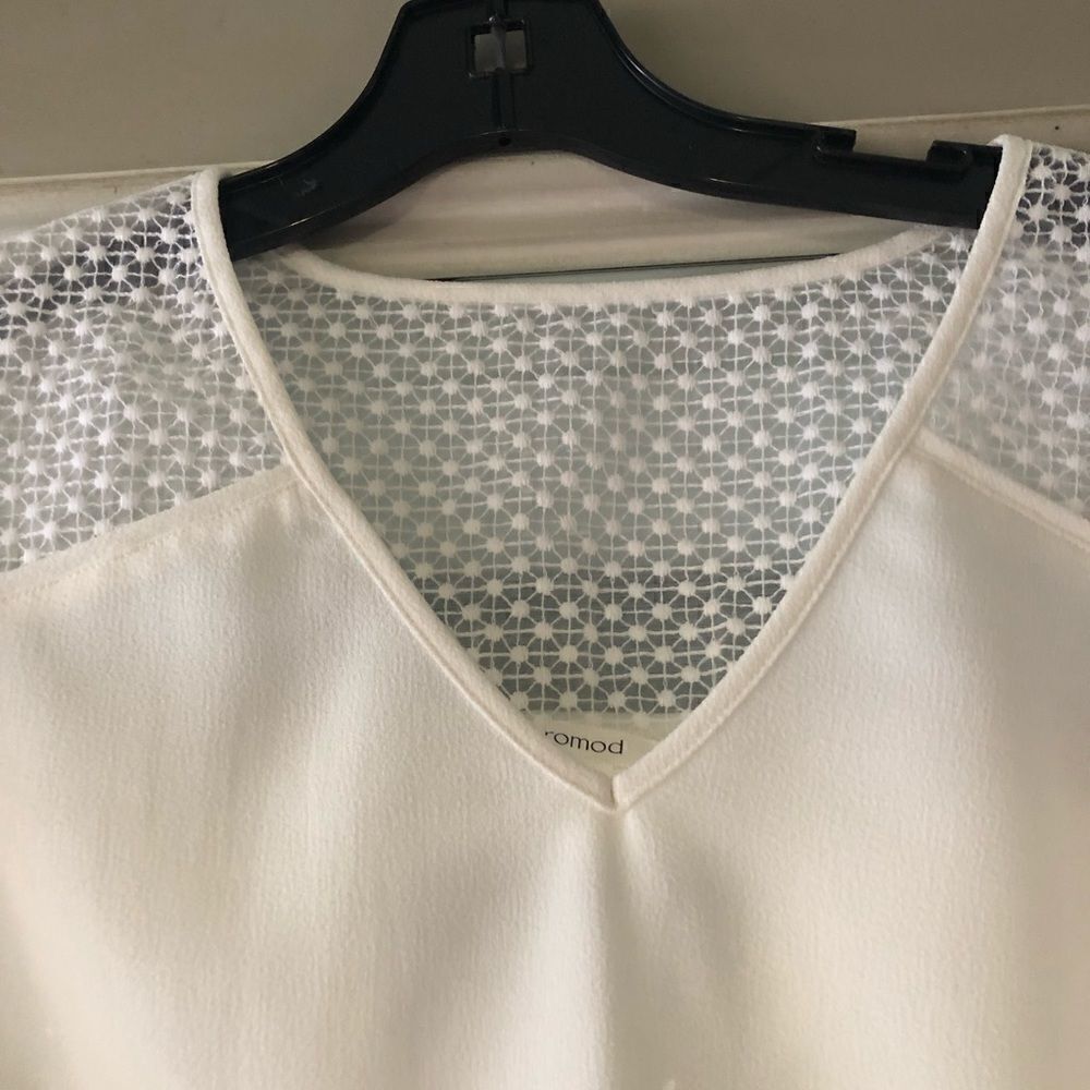 Promod Beautiful white blouse with 3/4 sleeve